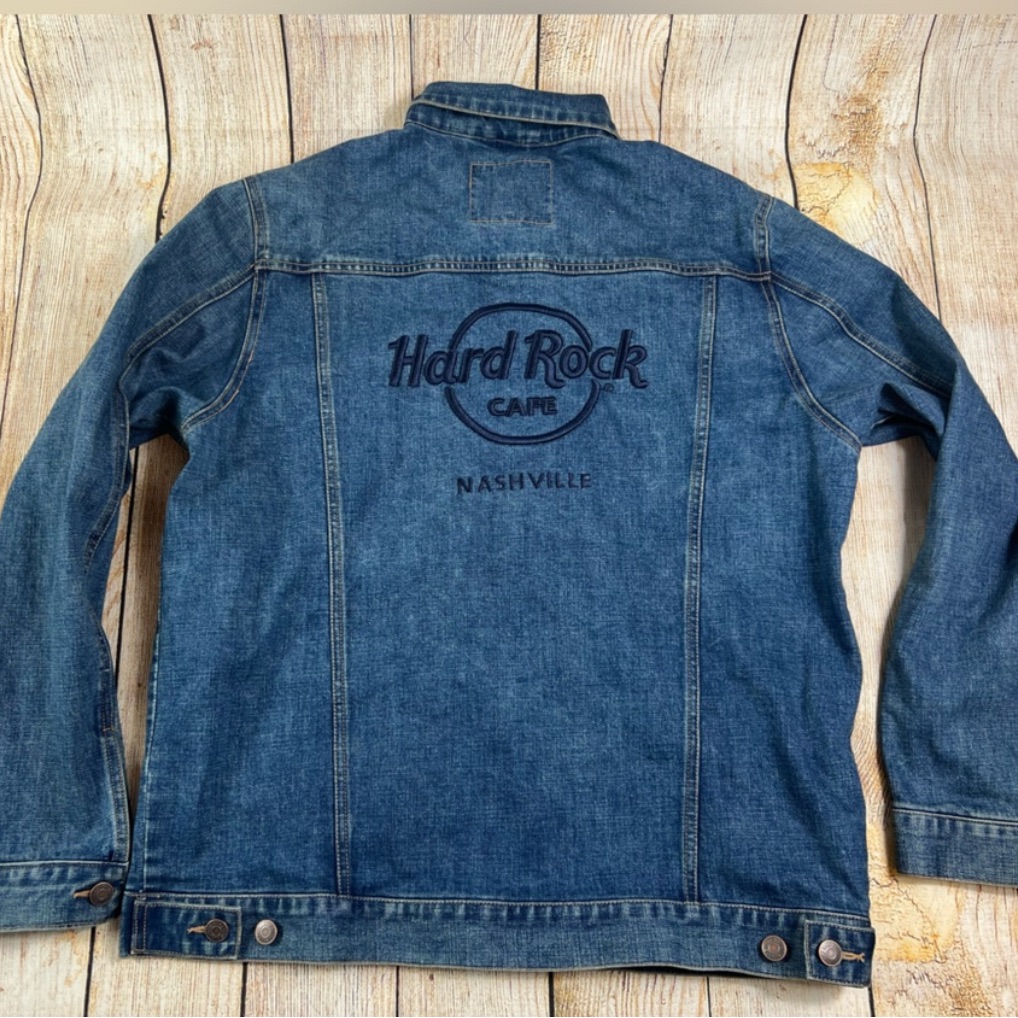 Hard Rock Cafe Nashville Repreve Denim Button Down Coat Size Xl